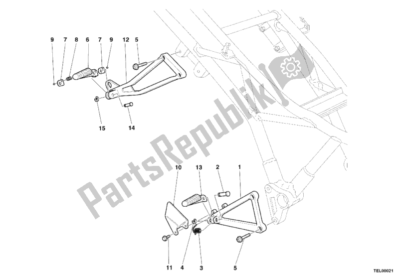 Wszystkie części do Podnó? Ki Prawe Ducati Supersport 750 SS 2000